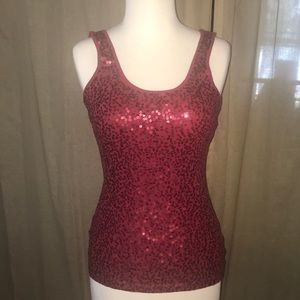 Express ruby red sequin top 🌹💋
